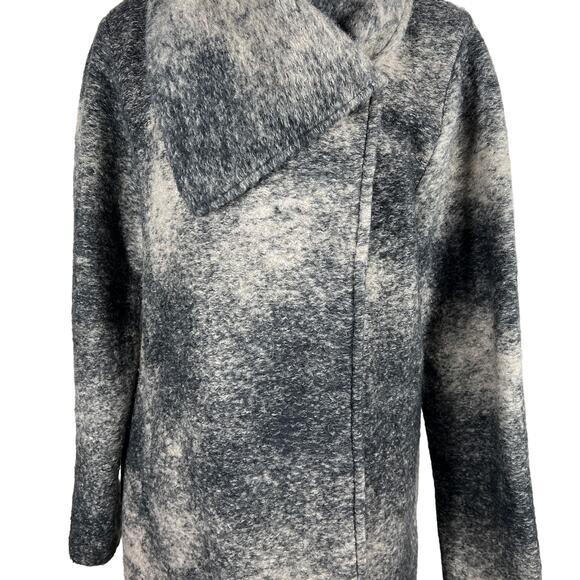 Nanette Lepore Wool Swing Coat Sz Large Gray Wool Mohair Blend Boho Lagenlook - Picture 12 of 13